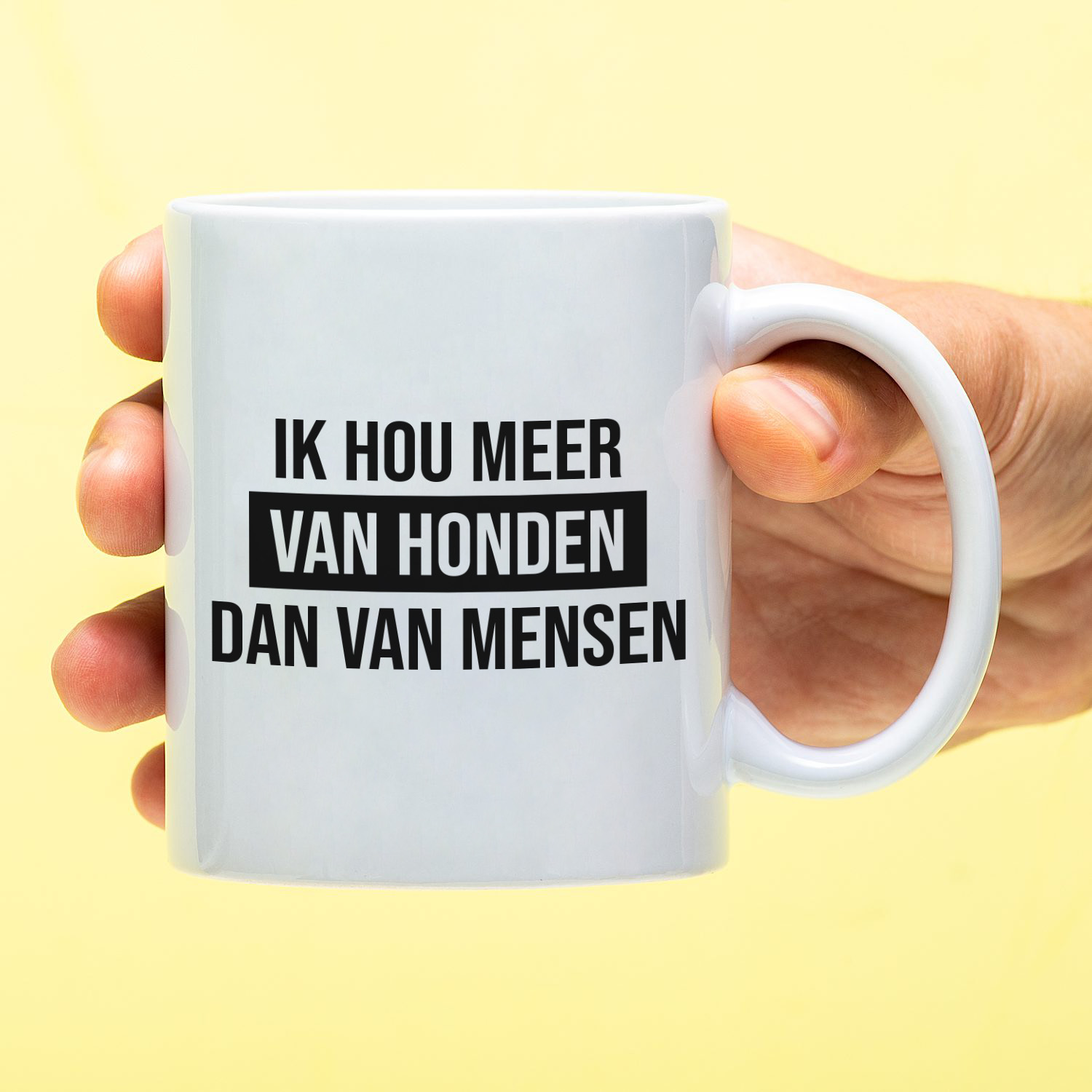 Ditverzinjeniet Mok Ik hou meer van honden dan van mensen