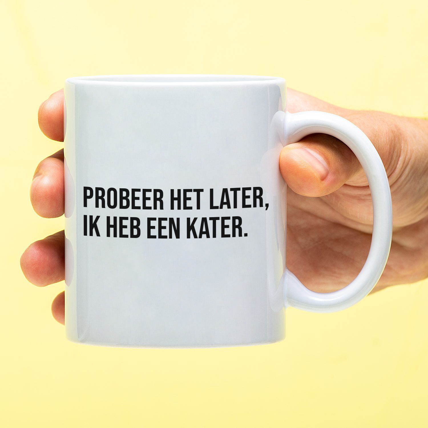 Ditverzinjeniet Mok Probeer het later, ik heb een kater