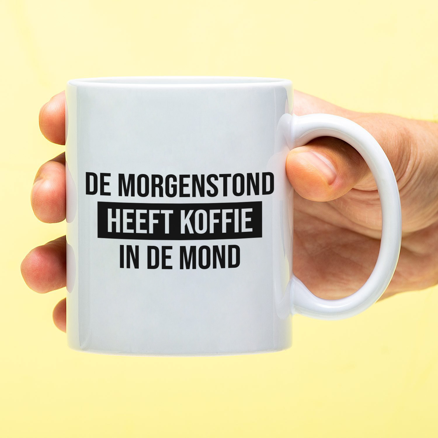 Ditverzinjeniet Mok De morgenstond heeft koffie in de mond