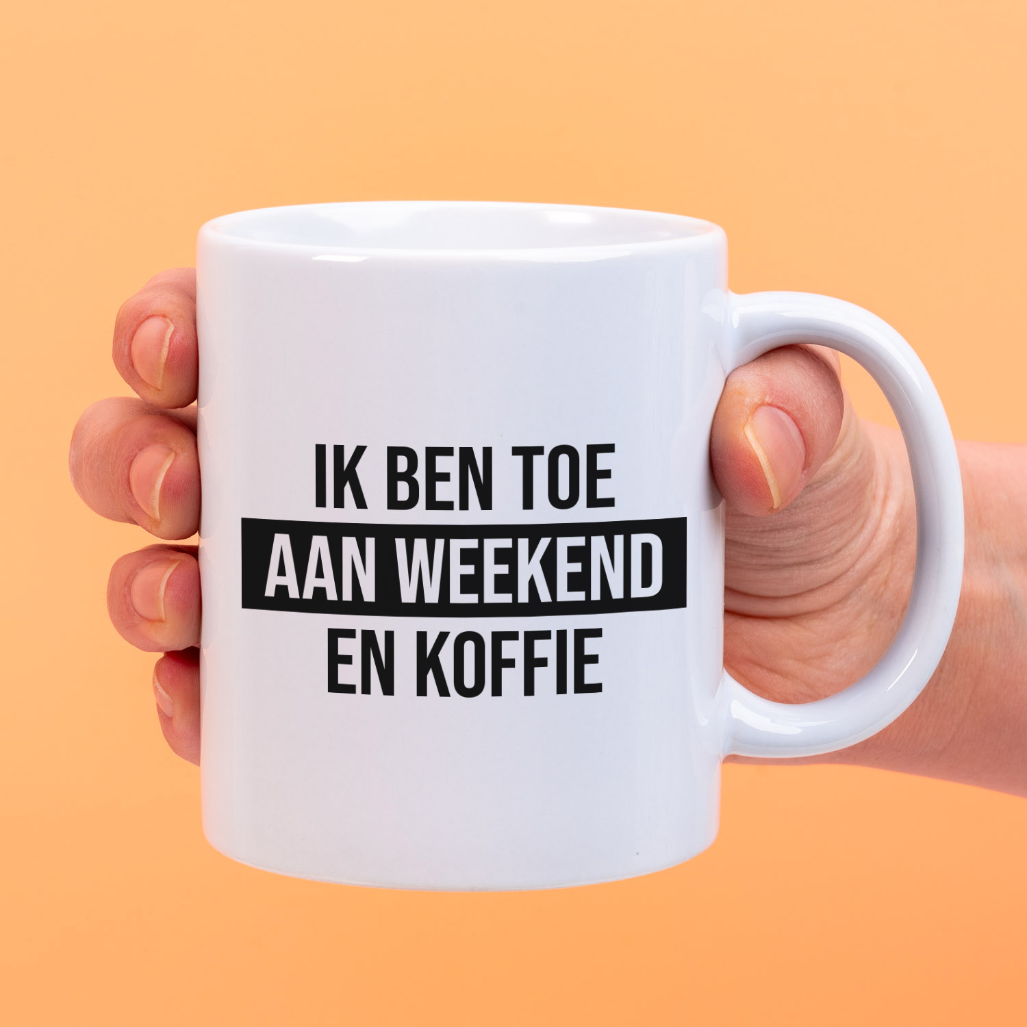 Ditverzinjeniet Mok Ik ben toe aan weekend en koffie