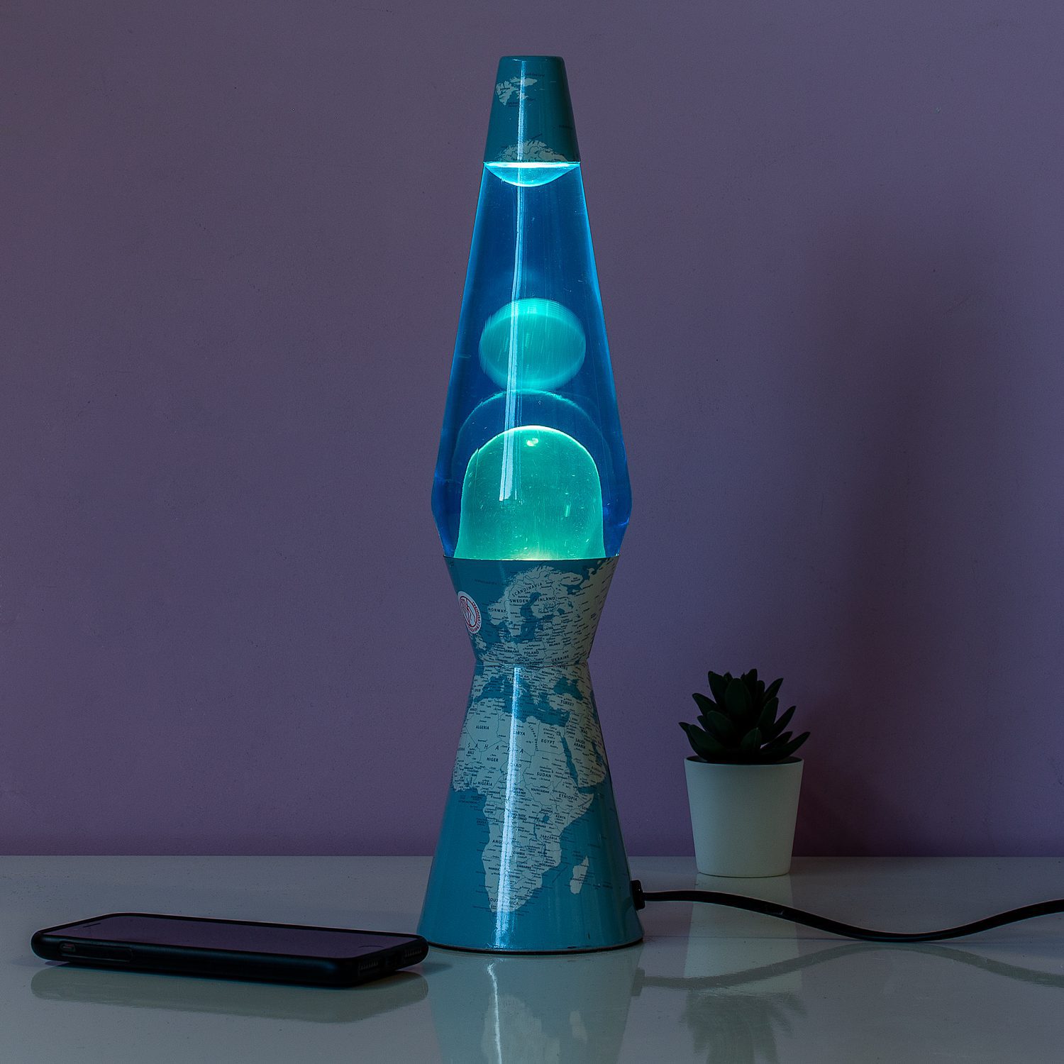 Fisura Wereldkaart bullet lavalamp