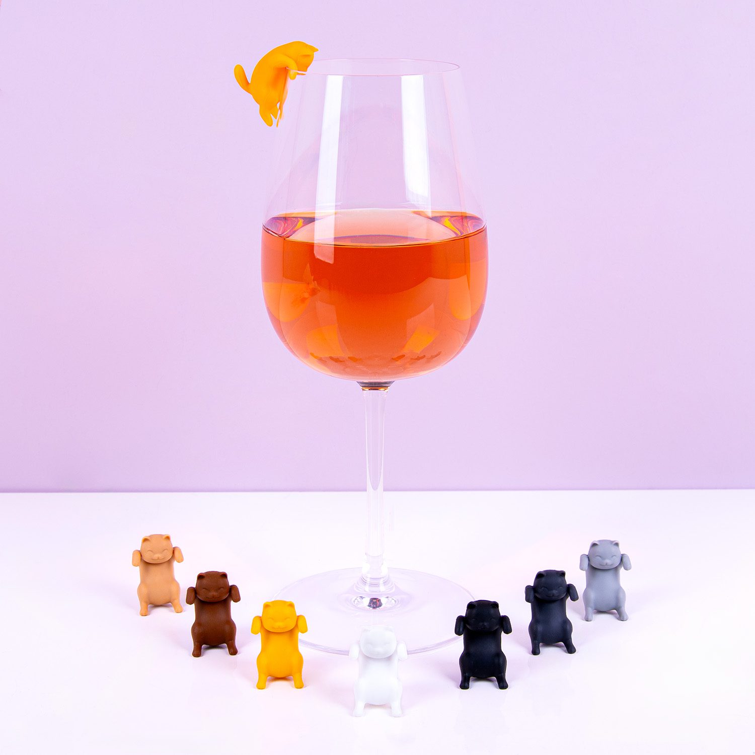 Winkee Kat glasmarkeerders (set van 8)