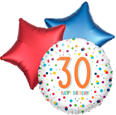 DeBallonnensite ballontoefje confetti 30ste verjaardag