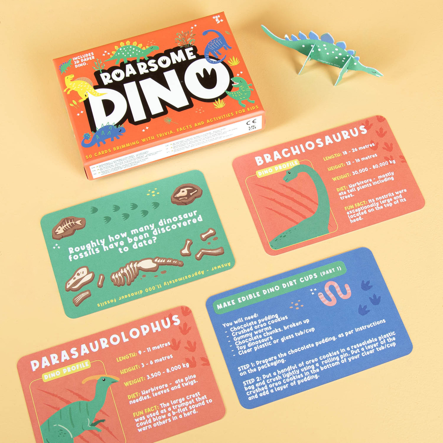 Gift Republic Roarsome Dino triviakaarten voor kids