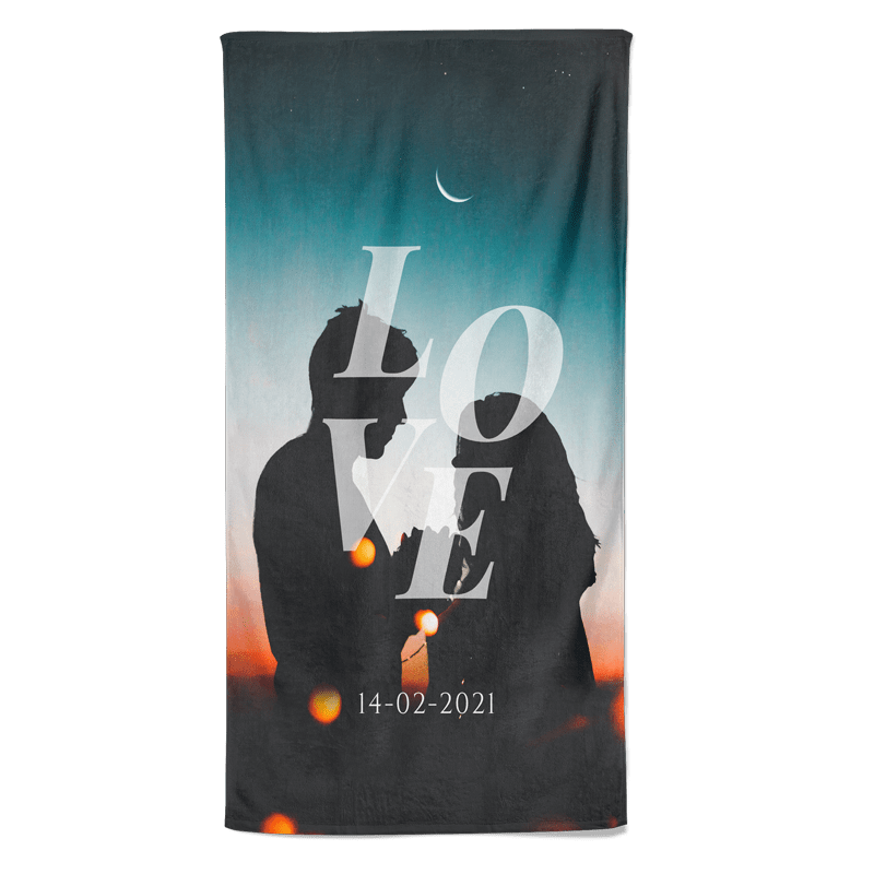 Pillowbuddies Valentijn handdoek Love met datum - Pillow Buddies