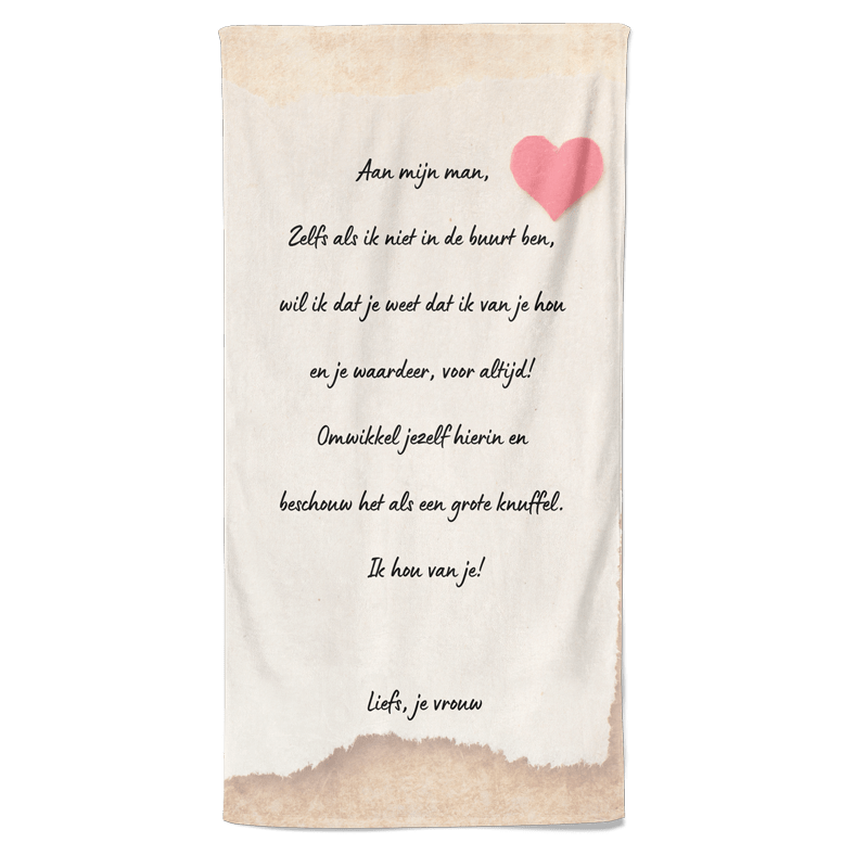 Pillowbuddies Valentijn handdoek Aan mijn man - Pillow Buddies