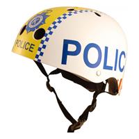 Kiddimoto Police Fahrradhelm Kinder blau/gelb/weiß
