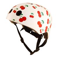 Kiddimoto Fahrradhelm - Cherry / süße Kirschen - M (53-58cm) weiß/bordeaux