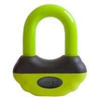 Pro-tect Topaz ART-4 schijfremslot geel-groen met reminderkabel en tas