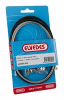 Elvedes remkabel set voor trommelrem 1350/1000 mm zwart/zilver