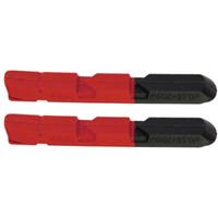 Kool Stop V-Brake Einsätze (Paar, doppelte Gummimischung) - Rot - Schwarz  - One Size