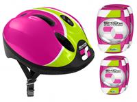Skids control fiets-/skatehelm met bescherming meisjes roze 52-56 cm