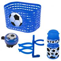 Ventura accessoiresset Voetbal jongens blauw/wit 4 delig