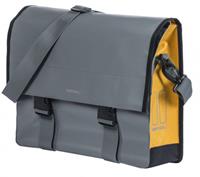 Basil Messengertasche "Urban Load", innovativer Faltverschluss, wasserdicht, grau/gelb, OneSize