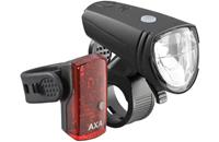 AXA Fahrradbeleuchtung »Axa LED-Akkuscheinw. GreenLine 15 Set inkl. Rücklicht 1 LED und USB Kabel StVZO«