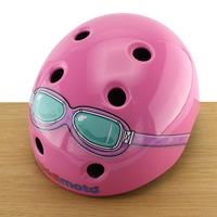 Kiddimoto Kinderhelm Pink Goggle XS