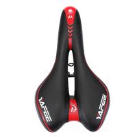 YAFEE YF-1034-3 Soft Mountain Bike Seat Mountain Bike Holle ademende zadelstoel kussen fietsstoel (Zwart rood)