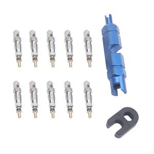 huismerk A5588 10 PCS Bicycle French Valve Core with Blue Disassembly Tool