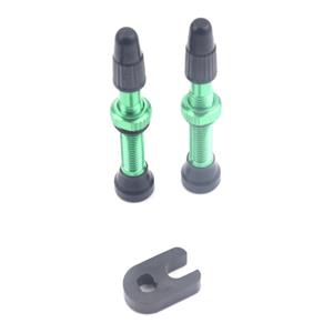 huismerk A5597 2 PCS 40mm Green French Tubeless Valve Core with A-type Wrench for Road Bike