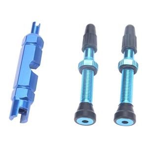 huismerk A5595 2 stks 40mm blauwe Franse tubeless klepkern met blauwe demontage-tool voor racefiets