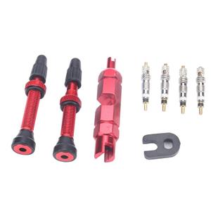 huismerk A5593 2 PCS 40mm Red French Tubeless Valve Stem with Repair Kit for Road Bike