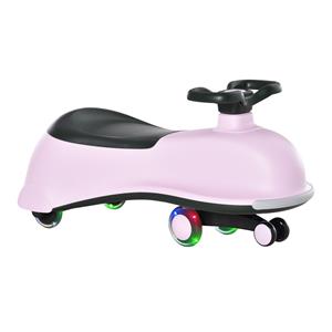 HOMCOM loopauto speelgoedwagen loopauto voor kinderen 5 PU bliksemwielen kinderauto met opbergbox voor kinderen van 18 t/m 48 maanden roze + zwart