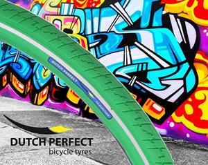 Dutch perfect Buitenband  28x1 5/8 / 40-622 no puncture - groen met reflectie