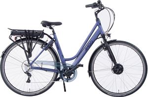 AMIGO E-vibe D1 28 Zoll 51 Cm Damen 7g Felgenbremse Blau-grau