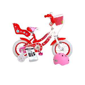 Volare Kinderfiets Lovely - 12 inch - Rood/Wit et fietshelm & accessoires