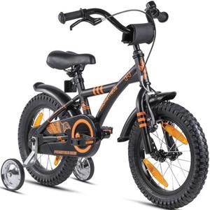 PROMETHEUS BICYCLES Kinderfahrrad 14 Zoll Schwarz Matt & Orange