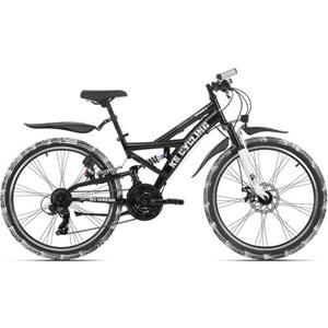 KS Cycling Kinder-Mountainbike ATB Fully 24'' Crusher schwarz-weiß