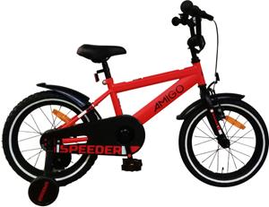 AMIGO Speeder 16 Inch 27 cm Jongens Terugtraprem Rood/Zwart