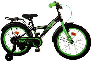 Volare Kinderfahrrad Thombike für Jungen 18 Zoll Kinderrad in Schwarz Grün