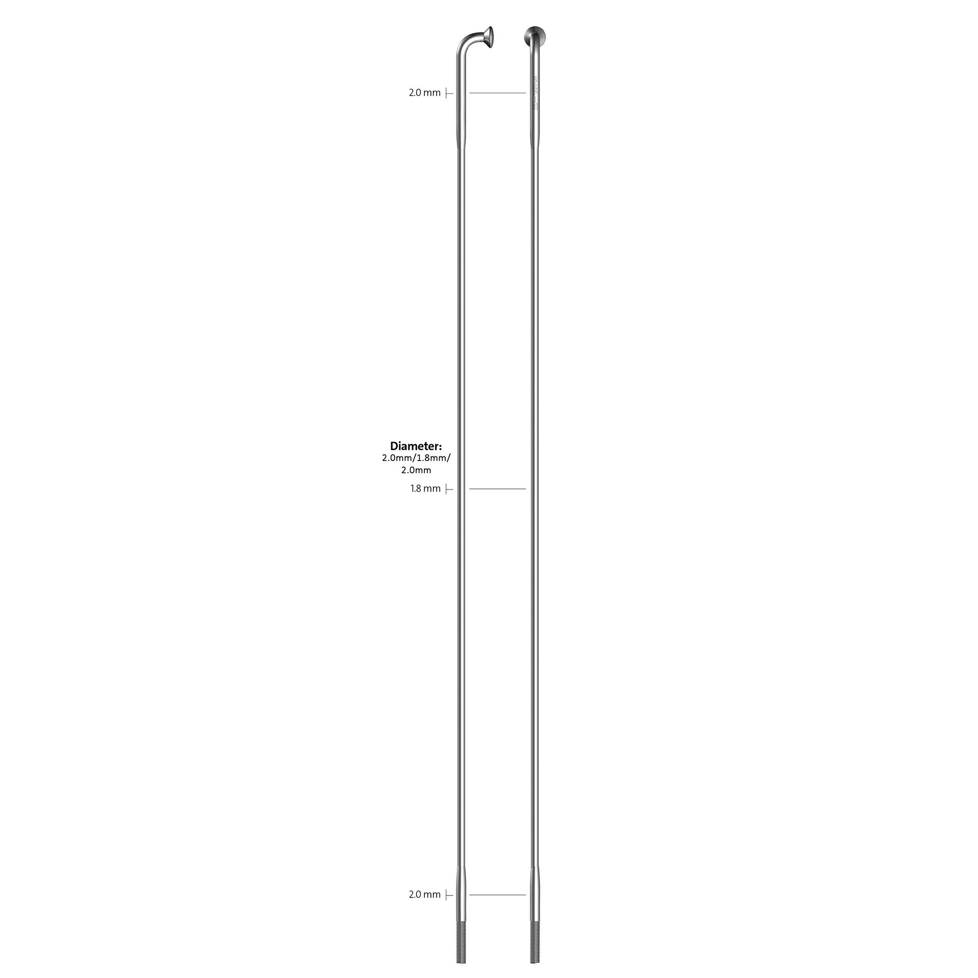 Sapim Spaak 14-236L Race RVS zonder nippel (100st)