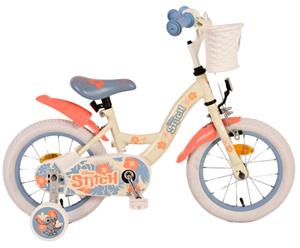 Volare Kinderfahrrad Disney Stitch für Mädchen 14 Zoll Kinderrad Cremefarbend
