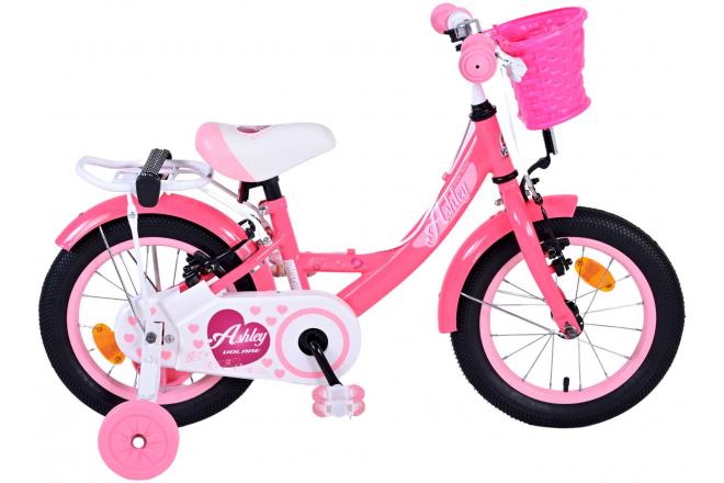 Volare Kinderfahrrad Ashley Fahrrad für Mädchen 14 Zoll Kinderrad in Rosa/Rot