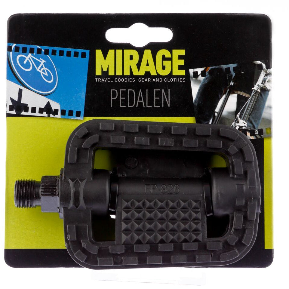 Mirage Tour pedalen kunststof antislip zwart blister 1500960