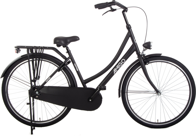 Cotton omafiets 28 Inch 50 cm Dames Terugtraprem Matzwart