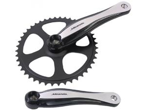 Miranda Crankset beta1 plus 46 tands 3/32 blad staal crank alu zwart