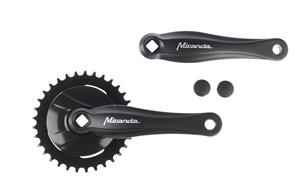 Miranda 1 crankstel met disc 92mm 33t 3/32 zwart