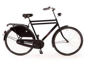 28 inch opafiets dubbel buis 65cm mat zwart