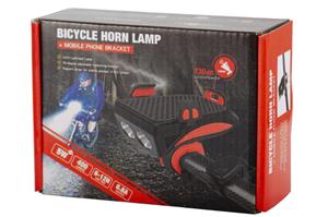 Bicycle Gear Horn Koplamp + Telefoonhouders Zwart