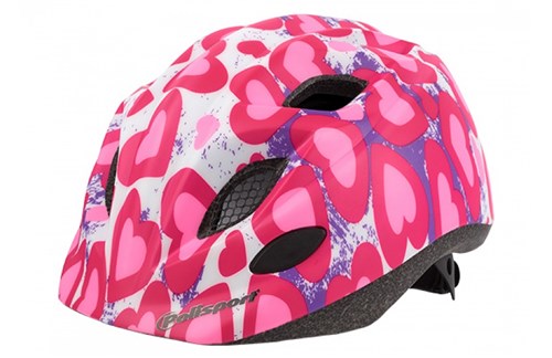 Polisport Kinder helm 52-56cm  hearts hartjes roze