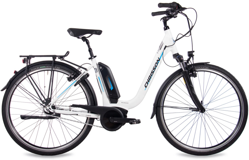 Chrisson E-Cassiopea E Bike Damen 28 Zoll Pedelec Hollandrad mit 7 Gang Nabenschaltung und Bosch ActiveLine weiß 50 cm