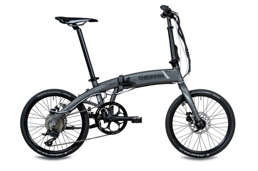 Chrisson EF3 E Bike Klapprad Damen Herren 150 - 195 cm Pedelec 20 Zoll 8 Gänge Elektrofahrrad 250 W grau 32 cm