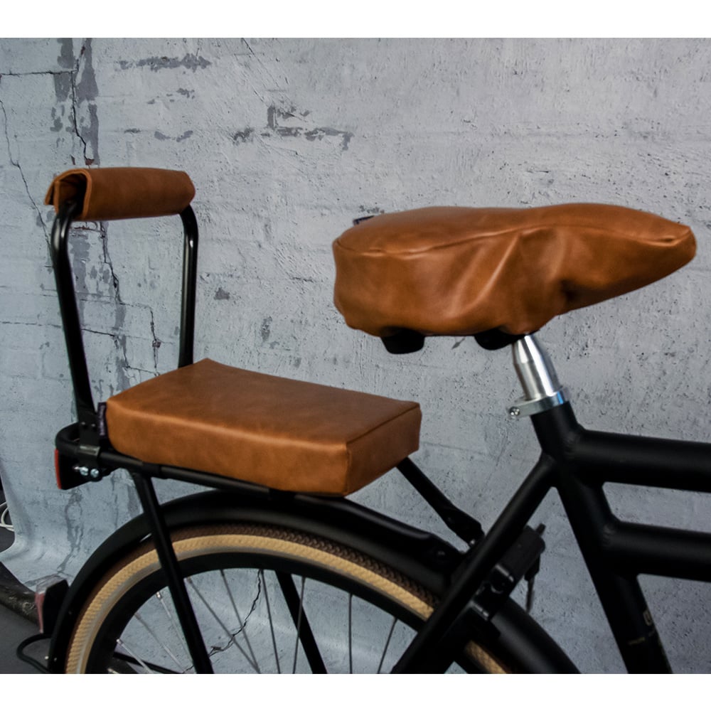 Ohmiomine Bagagedragerkussen Fietskussen Leather Look Cognac