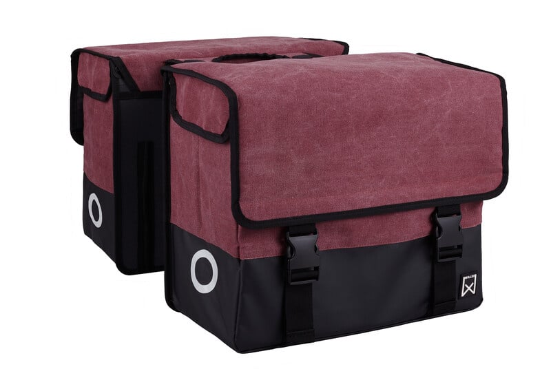 Willex Dubbele Canvas Tas Plus Paarsrood/Matzwart 40L