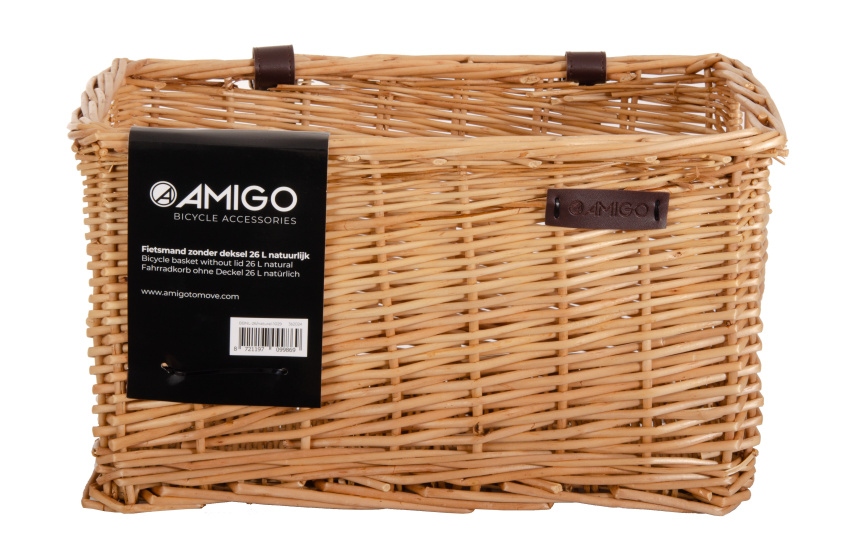 AMIGO fietsmand 26 liter riet naturel