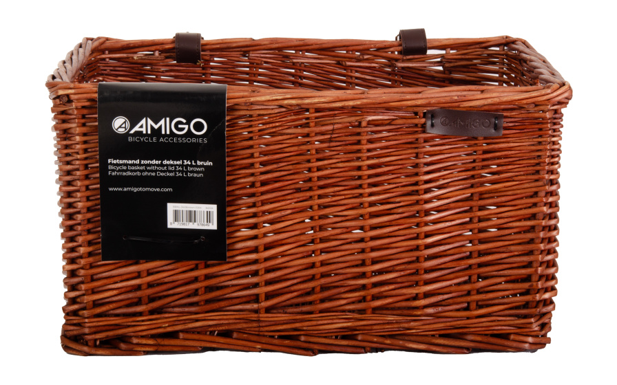 AMIGO fietsmand 34 liter riet bruin