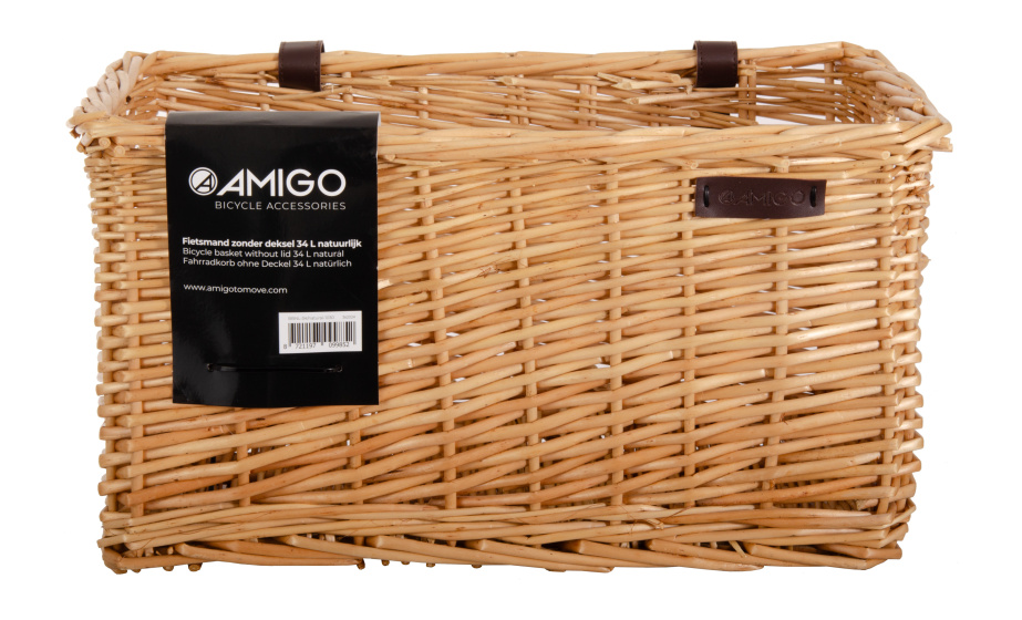 AMIGO fietsmand 34 liter riet naturel